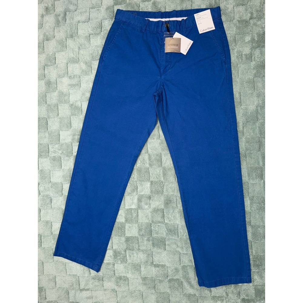 NWT Calvin Klein City Chino Straight Fit‎ Blue Mens Pants 32x30